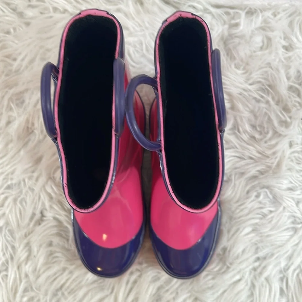 Northside Little Girls' Classic Solid Rainboot Pink / Purple Slip On Size 2 NEW